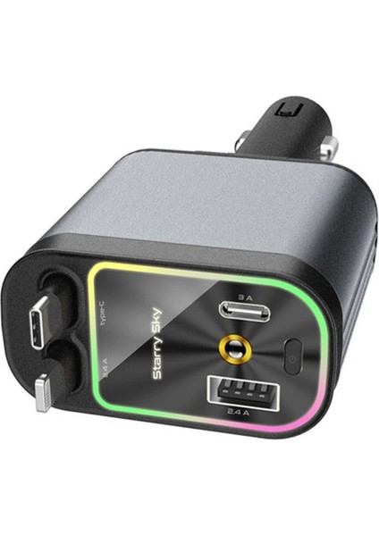 4’ü 1 Arada Çift USB Bağlantı Çakmaklık, Type-C Hızlı Şarjlı 66W,GERI Çekilebilir Araç Telefon Şarj fiyatları