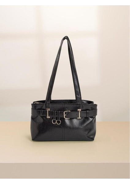 Kadın Vintage Kemer Detaylı Tokalı Günlük ve Ofis El & Kol Çantası