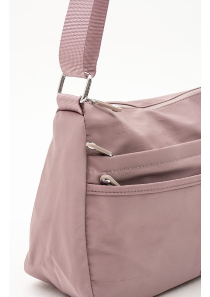 Sanmorris Glc Kadın 4009 Suya Dayanıklı Paraşüt Kumaş 5 Gözlü Siyah Renkli Çapraz Askılı El ve Omuz Çantası