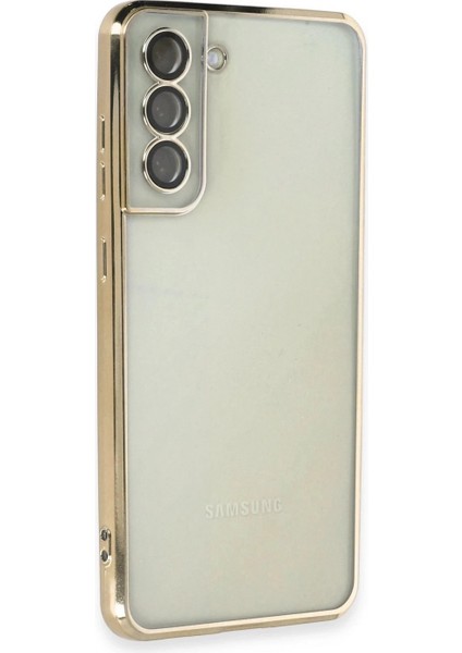 Samsung Galaxy S21 Fe Kılıf Lensli Silikon - Gold fiyatları