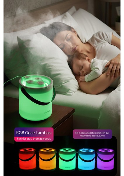 1.6 Litre Hava Oda Nemlendirici Buhar Makinesi Ultrasonik Aroma Difüzör - Koku + Filtre Hediye fiyatları