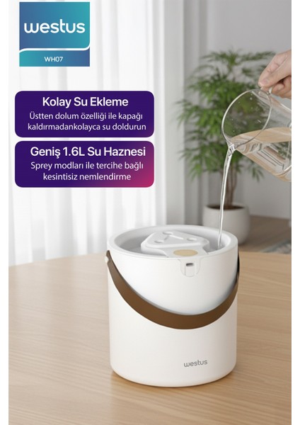 1.6 Litre Hava Oda Nemlendirici Buhar Makinesi Ultrasonik Aroma Difüzör - Koku + Filtre Hediye