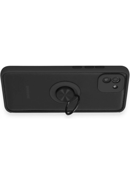 Samsung Galaxy A03 Kılıf Montreal Yüzüklü Silikon Kapak - Siyah fırsatları