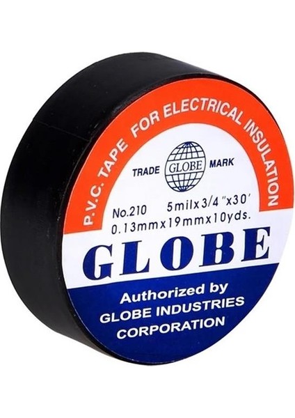 Globe 0.13MMX19MM Izole Bant 10'lu Siyah