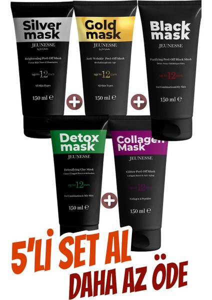 Soyulabilir Yüz Maske Çeşitleri 150 ml x 5 Adet fiyatları