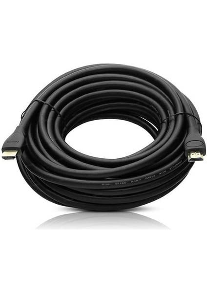 Fully G-507DS Plastik Düz Siyah 10 Metre Poşetli HDMI Kablo