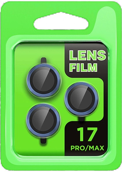 Apple iPhone 17 Pro Raze Metal Kamera Lens - Koyu Mavi