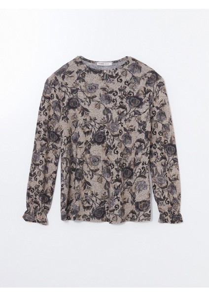 Yeni Sezon Bisiklet Yaka Desenli Kadın Bluz