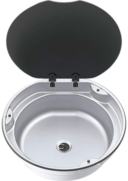 Cam Kapaklı Evye 40X40CM - Yuvarlak