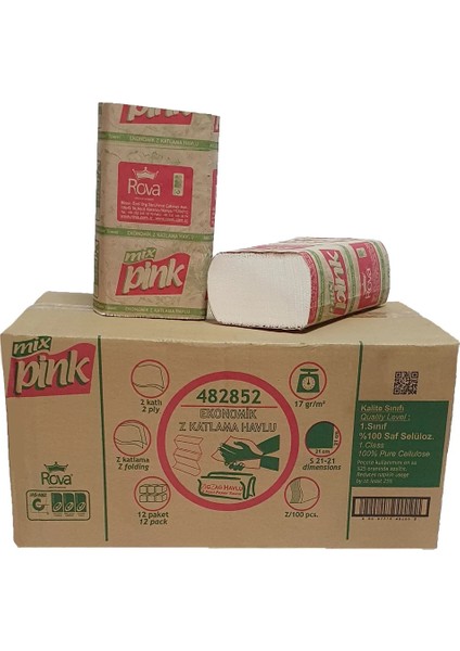 Mixpink Z Katlama Havlu Peçete (100’LÜ) 12 Adet