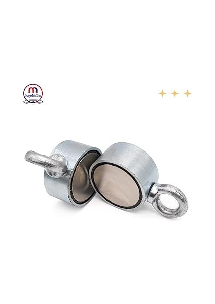 Magneteksan Çift Taraflı (Double Sided) Pot Mıknatıs Ø60 mm Fishing Magnet - 360° Çekim Gücü - 150-200 kg - Deniz Mıknatısı fiyatları