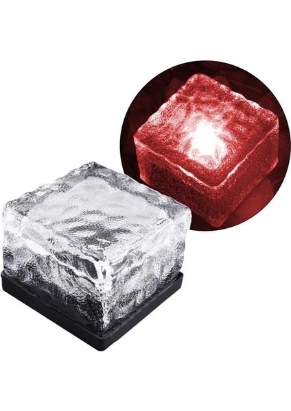 PM-21647 Solar Kırmızı Ledli Tuğla Görünümlü Bahçe Dekorasyon Aydınlatma