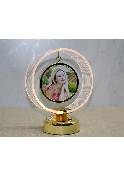 Kişiye Özel Fotoğraf Alanlı Yuvarlak LED Çerçeve
