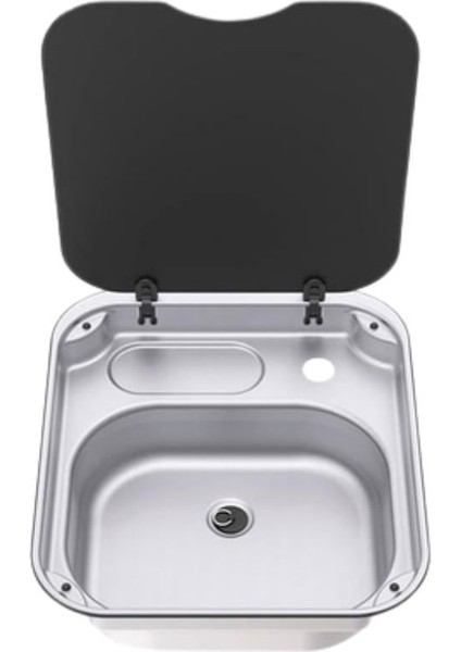 Cam Kapaklı Evye 44X40CM - Dikdörtgen