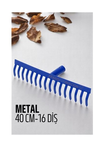 Hsnet Metal Bahçe Tırmığı - Yaprak Toplama Tırmığı Dayanıklı Tırmık 16 Diş 40 cm