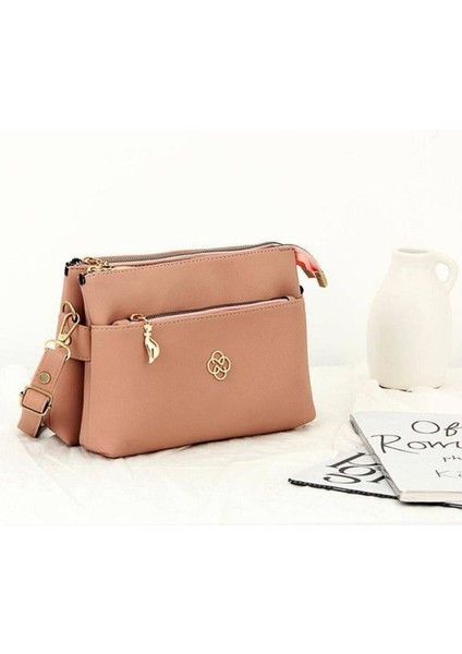 Kadın Gold Detaylı Minimal 3 Bölmeli El ve Omuz Çantası fiyatları