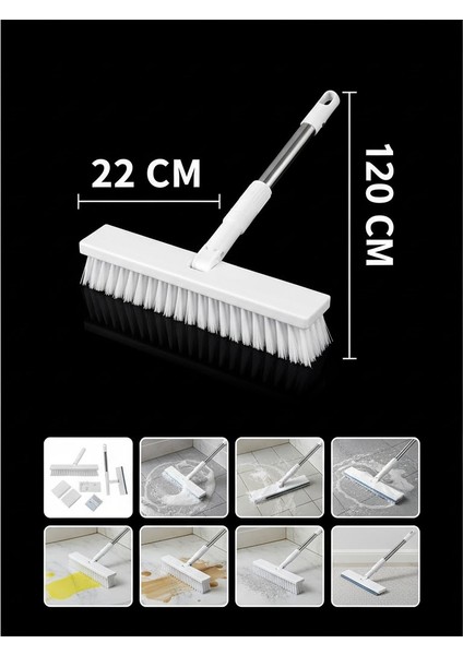 Çok Amaçlı Çekpaslı Yer Fırçası Banyo Fayans ve Halı Temizleme Fırçası Uzun Saplı fiyatları