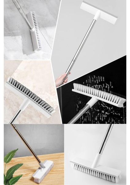 Çok Amaçlı Çekpaslı Yer Fırçası Banyo Fayans ve Halı Temizleme Fırçası Uzun Saplı indirimleri