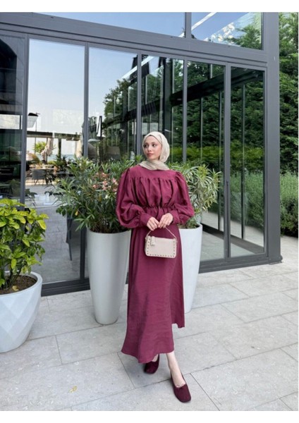 Kadın Büzgülü Gömlekli Etekli Takım M41355 - Bordo
