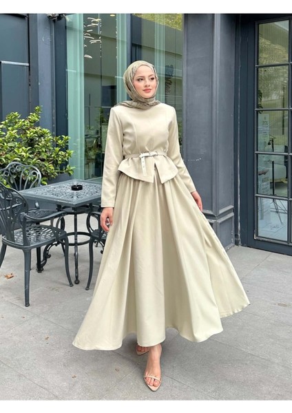 Kadın Double Krep Kumaş Şık Ceket ve Etek Takım Küf Yeşili - M41420