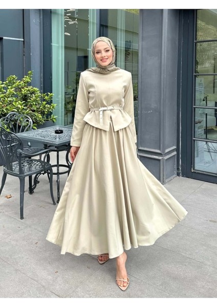 Kadın Double Krep Kumaş Şık Ceket ve Etek Takım Küf Yeşili - M41420 modelleri