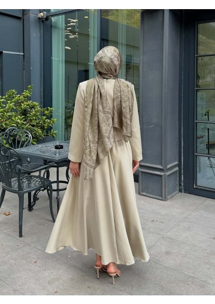 Kadın Double Krep Kumaş Şık Ceket ve Etek Takım Küf Yeşili - M41420