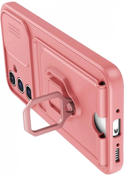 Samsung Galaxy A14 4g Kılıf Zuma Kartvizitli Yüzüklü Silikon - Pembe modelleri