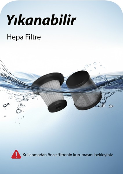 15000PA Güçlü Vakumlu Kablosuz Üflemeli LED Işıklı Araç Süpürgesi - El Süpürgesi - Yeni 2025