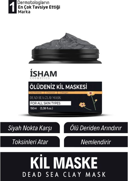 Gözenek Sıkılaştırıcı Yaşlanma ve Siyah Nokta Leke,giderici Kolajen Ölüdeniz Kil MASKESI150 gr