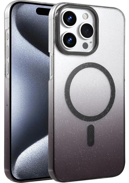 Apple iPhone 15 Pro Max Glossy Magsafe Kapak - Siyah