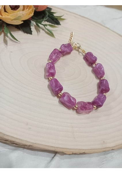 Mor Kesmeşeker Desenli Bileklik fiyatları