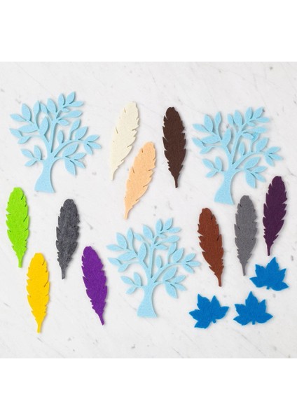 3 Paket Yaprak Figürlü Keçe Set