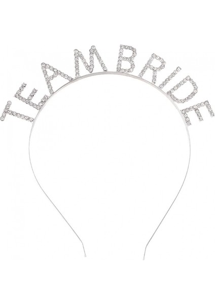 Ieg® Gümüş Kaplama Kristal Taşlı Team Bride Taç