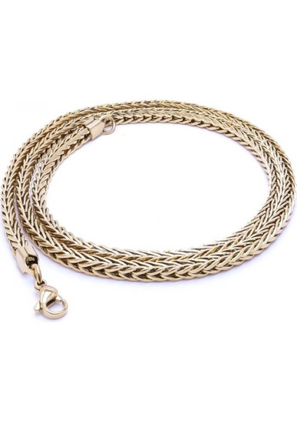 Erkek Köşeli Kral Bakla Örgülü Çelik Kolye 4mm fiyatları