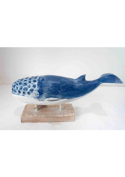 Ahşap Dekoratif Mavi Balina 60 cm El Yapımı Otantik Obje modelleri