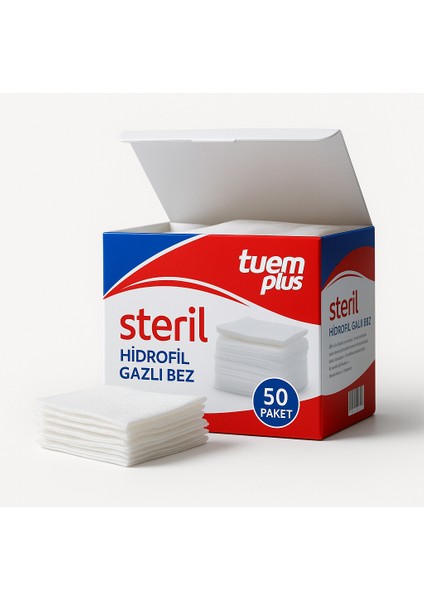 Steril Hidrofil Gazlı Bez 30×80 cm – 50 Paket (Steril Gaz Kompres)
