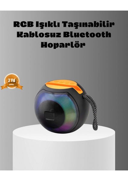 Ieg® Taşınabilir Bluetooth Hoparlör – Rgb Işıklı, Güçlü Bas ve 8 Saat Pil Ömrü