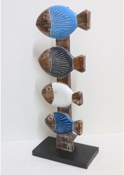 Ahşap Dekoratif Renkli Balıklar 60 cm El Yapımı Otantik Obje fiyatları