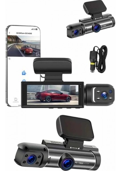 Araç Kamerası Black Box Çift Kameralı Ekranlı Full Hd Sürüş Kamerası indirimleri