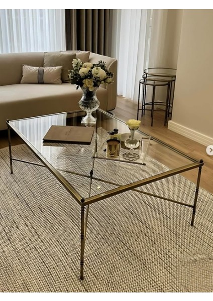 Torna Detaylı Pirinç Eskitme x Orta Sehpa