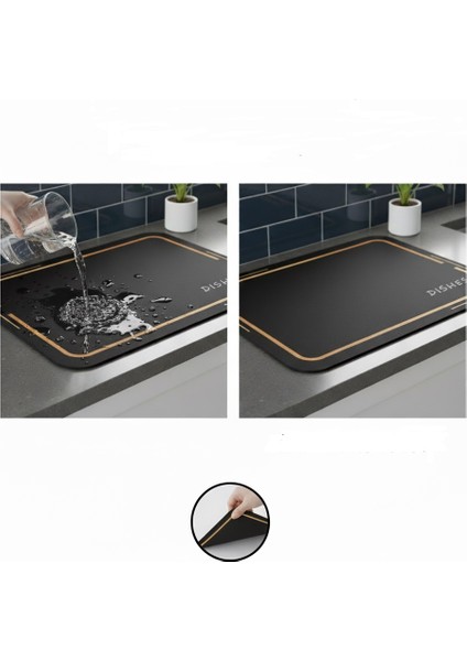 Premium Dekoratif Bulaşık Kurutma Matı 50X40 cm – Süper Emici, Kaydırmaz Kauçuk Tabanlı ve Tezgah Koruyucu Altlık fırsatları