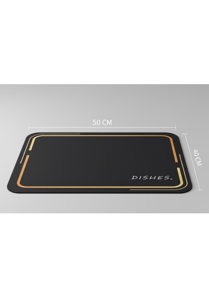 Premium Dekoratif Bulaşık Kurutma Matı 50X40 cm – Süper Emici, Kaydırmaz Kauçuk Tabanlı ve Tezgah Koruyucu Altlık