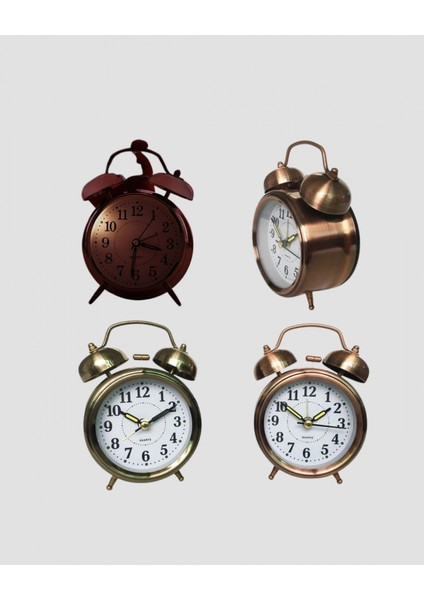 Ieg® Metal Bronz Nostaljik Masa Saati Alarmlı Büyük Boy Sessiz Mekanizmalı indirimleri