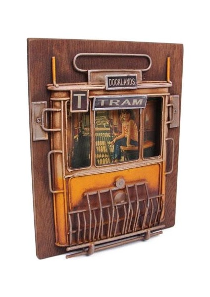 Dekoratif Metal Çerçeve Tramvay Dekorlu Vintage Hediyelik fiyatları