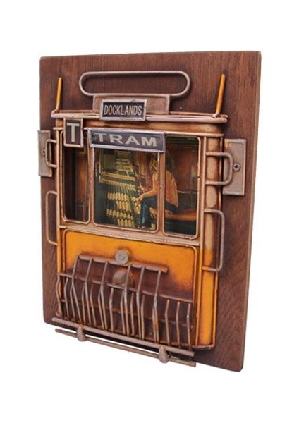 Dekoratif Metal Çerçeve Tramvay Dekorlu Vintage Hediyelik modelleri