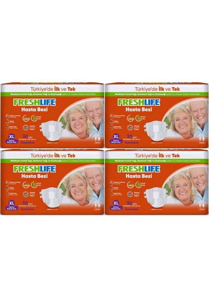 Yetişkin Hasta Bezi Bel Bantlı Xl - Ekstra Large - Extra Large 120 Adet (4pk*30)