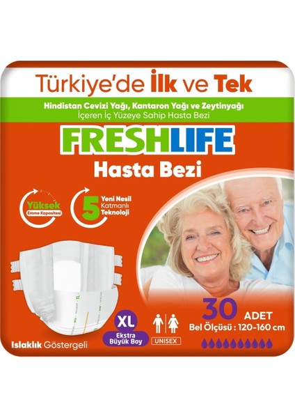 Yetişkin Hasta Bezi Bel Bantlı Xl - Ekstra Large - Extra Large 120 Adet (4pk*30) fiyatları