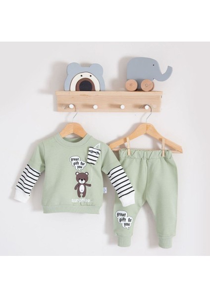 Süpriz Ayıcık Baskılı 2'i Takım Yeşil