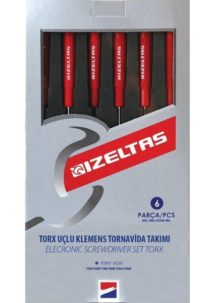 Izeltaş 4530 Elektronikçi Torx Tornavida Seti 6 Parça