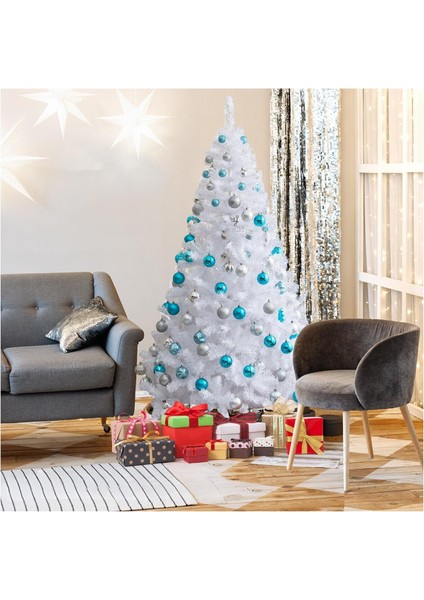 180 cm Kutulu Metal Ayak Yılbaşı Ağacı Gür Dallı Noel Yılbaşı Çam Ağacı Beyaz modelleri